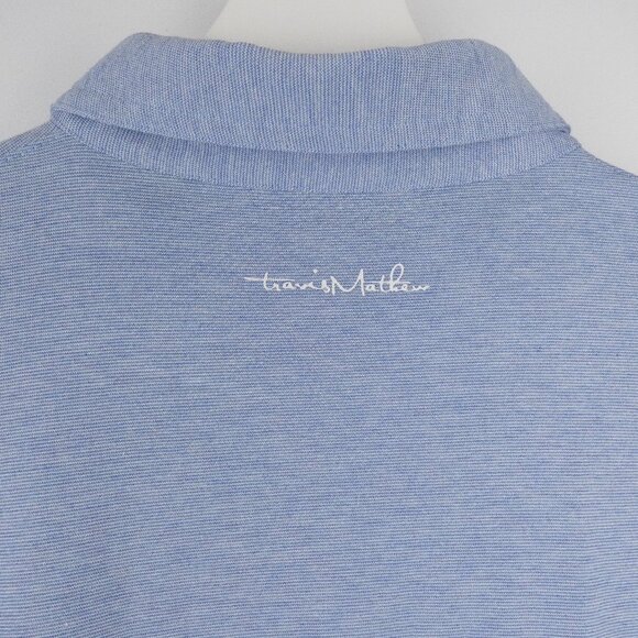 Travis Mathew Polo Golf Shirt Short Sleeve Mens Large Blue Pima Cotton Collared - Picture 9 of 15